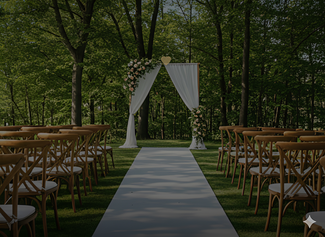 Wedding aisle setup